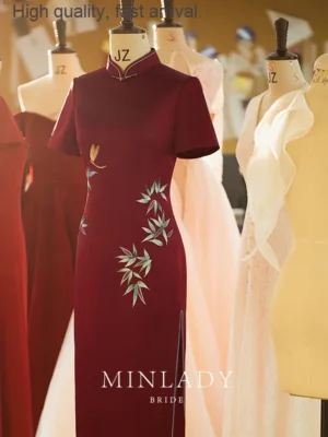 Cheongsam Jiangnan Mother's New Mother-in-Law High-End Wedding Banquet Red Dress Summer